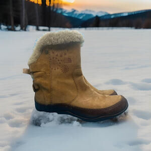 THE NORTH FACE | Women’s Brown Sherpa Fur‎ Trim Insulated Boots Size 8.5
